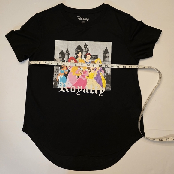 Disney Princess "Royalty" Black High-Low Graphic T-Shirt Junior's Size L (11-13) - Picture 3 of 6